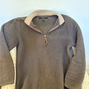Tru Grit chocolate brown Sherpa pullover, 3/4 zip, unisex. Men’s S, women’s M
